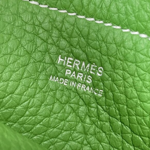 Auth HERMES Cabasserie 31 - Vert Yucca Taurillon Clemence B Tote Bag - Picture 7 of 16